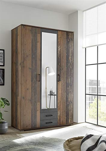 möbelando Kleiderschrank Schlafzimmerschrank Drehtürenschrank Schrank Schlafen Cilli I