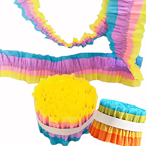 Papier Crêpé, 3 Pièces Banderoles en Papier Crêpé, Crépon Décorations Papier Crépon Bande, Serpentins en Papier Crépon pour la Décoration d’Anniversaires, Mariages et Fêtes, Thanksgiving