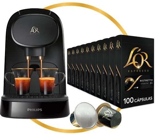 Philips Domestic Appliances Cafetera L'Or Barista + Café L'Or Ristretto 100 cápsulas