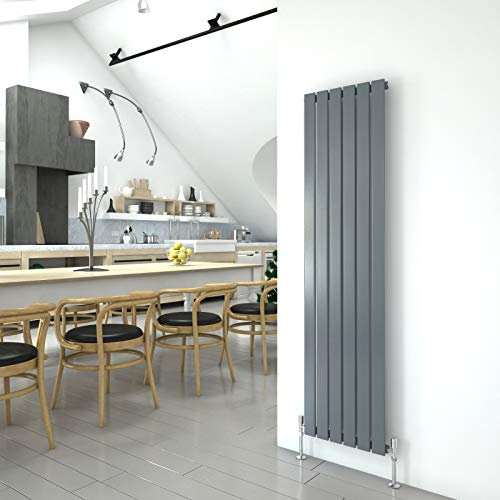 BYB Anthracite Vertical Radiator 1600x408mm Single Flat Panel Designer Radiator Interior Design