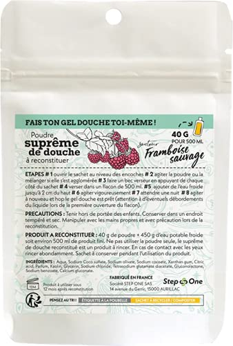 BioSolis - Gel de ducha en polvo de frambuesa salvaje, 40 g