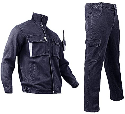 YJKJ Mono De Trabajo, Soldador Ropa Trabajo, Puro Algodón Usable Anti-Quemaduras Adecuado para Una Variedad De Trabajadores,XL
