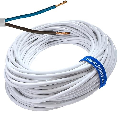 Kabel H03VV-F 2x1 mm2 weiß 50m Hilark