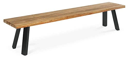 OUTLIV. Ohio 4-Sitzerbank 200 cm aus Edelstahl und recyceltem Teakholz, Jede Bank EIN Unikat