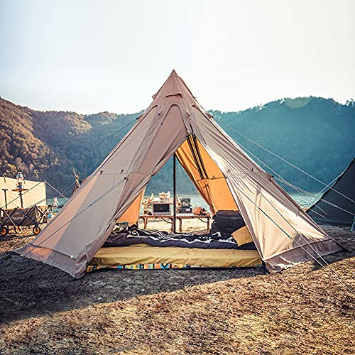 WANWEN Indisches Zelt im Freien tragbares Camping-Pyramiden-Tipi-Zelt Achteck-Tipi-Zelt für Erwachsene mit Herdloch Camping-Kirchturm-Jurtenzelt Little Surprise