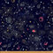 Galaxy Polsterstoff Meterware Weltraum Sternenhimmel Outdoor Stoff Universum Nebel Konstellation Sterne Dekostoff für Polster und Heimwerkerprojekte Blau Weiß 276 x 150 (HxB)