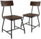 COSTWAY 2er Set Esszimmerstühle, Küchenstühle mit Rückenlehne, Rustikale Essstühle, Stühle für Esszimmer Küche, Retro Holzstuhl mit Stahlgestell, Bistrostuhl Metallstuhl Barstuhl