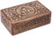 Ajuny Handgemacht Dekorative Schmuck Aufbewahrungsbox aus Holz mit Dreifaltigkeitsknoten und Blumenmuster Mehrzweck Aufbewahrungsorganisator Reise Schatztruhe Schmuckhalter ideal Geschenke, 8x5 Zoll