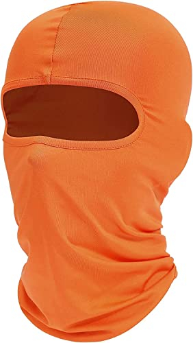 Sturmhaube Sommer Herbst Winter Balaclava für Outdoorsports Radfahren, Snowboarden, Skifahren, Motorrad Fahren UV-Schutz Winddicht Warm Gesichtshaube Skimaske Gesichtsmaske für Herren/Damen Orange
