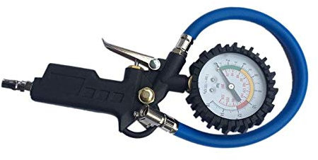 HMTE Manometer Druck Autoreifen Luftdruckmesser Messuhr Fahrzeugfüllpistole Selbstsichernder Pistolengriff Trigger Inflator Kompatibel mit Auto 220PSl