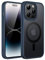 JETech Magnetic Case for iPhone 14 Pro Max 6.7-Inch Compatible with MagSafe, Translucent Matte Back Slim Shockproof Phone Cover (Storm Blue)