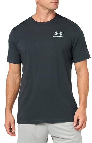 Under Armour Men's UA Left Chest Logo Short Sleeve Tops, (016) Anthracite/White, M