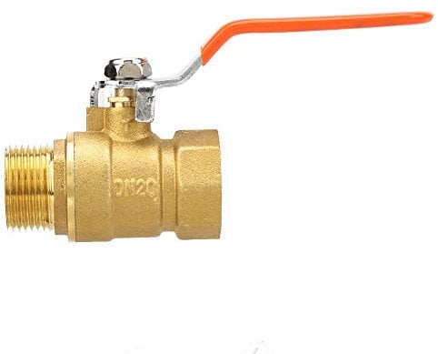 Messingrohr-Kugelhahn Männlich, 4-Zoll-Kugelhahn für Wasserabsperrung Wasserabsperrventil 3 und Innengewinde 3/4 Dn20