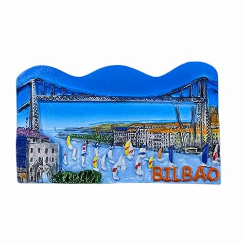 Bilbao Basque Spain Refrigerator Magnet 3D Travel Souvenir Fridge Decoration Magnetic Sticker Craft Collection
