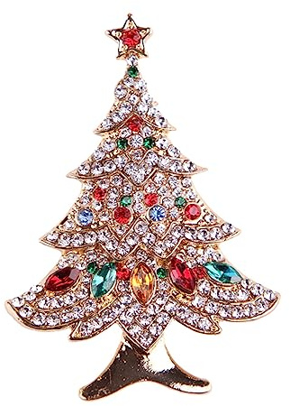 ABOOFAN Brosche Für Frauen Weihnachtsgeschenke Strass- Strass-Weihnachtsbaum-Brustnadel Schmuck Kleidungszubehör Frauen-Brustnadel - Weihnachtsnadel Strassbrosche