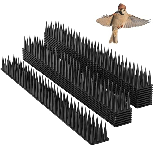 4.02M Fence Wall Spikes Plastic Prikkastrip 12pcs Anti Climb Spikes Garden Security 13.2FT Birds Cats Repellent Burglar Intruder Deterrent