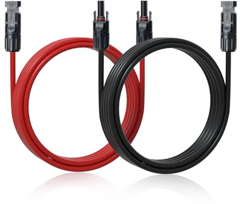 ECO-WORTHY cable solar 6mm² con enchufe solar, 2x5m cable solar de extensión, PV cable solar cable de extensión para el sistema solar panel solar de extensión