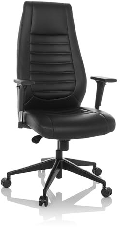 hjh OFFICE Chefsessel VITORO B Kunstleder Bürostuhl mit ergonomischer Rückenlehne, Armlehnen höhenverstellbar, bis 150kg belastbar, Schwarz 601011