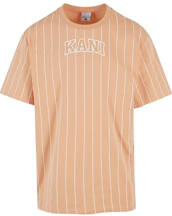 Karl Kani Herren KM241-025-2 Small Serif Pinstripe Tee apricot/White, S