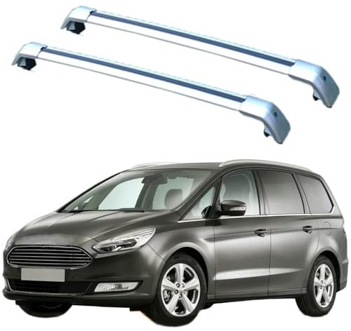 JUNYEW Dachgepäckträger Dachträger für Ford Galaxy(CK) 2015 2016 2017 2018 2019-2020 -Aluminium (2 Stücke) Integrierte Dachreling Tragkraft 75 Kg Vormontiert Inklusive Schloss,O