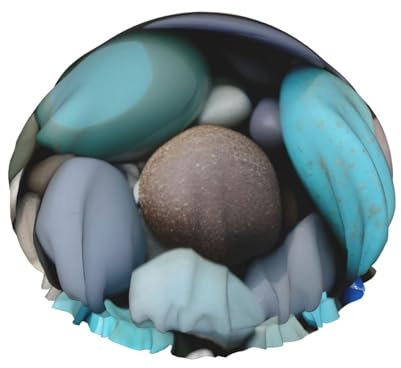 Bonnet de douche avec galets colorés pour femme, bonnet de douche réutilisable, bonnet de bain imperméable pour cheveux longs