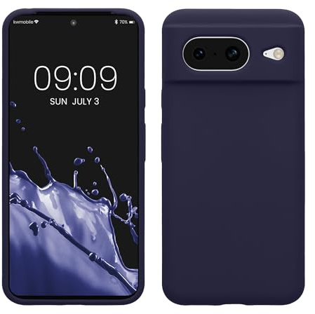 kwmobile Handyhülle für Google Pixel 8 Hülle, für Pixel 8 Case - Hülle Silikon - kabelloses Laden - Deep Ocean