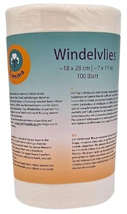 Lumina Windelvlies groß 100 Blatt – Weiches Windelvlies zur Einlage in Stoffwindeln – Windelvlies aus Viskose, 100 % biologisch abbaubar & hautfreundlich – Windeleinlagen für Babys