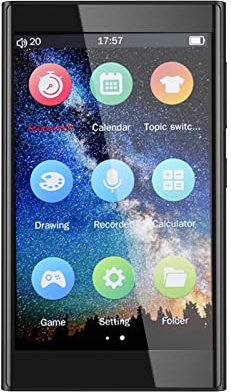 SIBOMTEX H10 Lecteur MP4 en métal BT5.0 32 Go avec écouteurs, haut-parleur intégré, écran tactile 9,7 cm, dictionnaire, e-book, jeux de puzzle