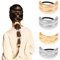Tyqour 4 Stück Metall Hair Ties Gold Hair Cuff Haarklammer Gold, Haargummi Damen Elastic Hair Ties Pferdeschwanz Haarklammer für Dickes Haar und Lockiges Haar(Gold + Silber)