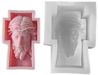 Uqezagpa Stampi per candele, croci scultura candela stampo in silicone ritratto umano astratto candela profumata gesso resina stampo artigianale