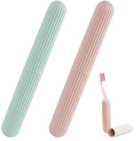 DONOONIS 2 Pièces Étui à Brosse à Dent Voyage,Boite Brosse a Dent, Portable PP Antidérapant Étui de Brosse à Dents,Portable Etuis de Protection,Trousse Brosse a Dent pour Maison, Voyages, Camping