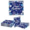 GlamRays 20 Stück Happy Birthday Servietten Blau und Silber Thema Einweg Papier Servietten für Dinner Picknick Cocktail Geburtstags Party Bedarf Dekorationen für Männer Frauen