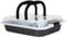 Backblech mit Deckel - Bake & Go – 3in1, Ofenblech zum Backen, Transportbox, rechteckig Kuchenblech mit Antihaft-Beschichtung, hoher Rand, praktisches Frischalten und Aufbewahren, Schwarz Marmor
