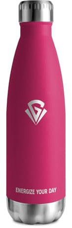Trinkflasche 500ml, Thermosflasche Kohlensäure Geeignet, Isolierflasche BPA-Frei Auslaufsicher, Vakuum Thermosflasche, Wassflasche Edelstahl für Sport, Erwachsener, Kinder, Fussball, Uni, Reisen