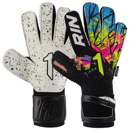 Rinat Asimetrik AS Adult Goalkeeper Gloves, Black, Size 8
