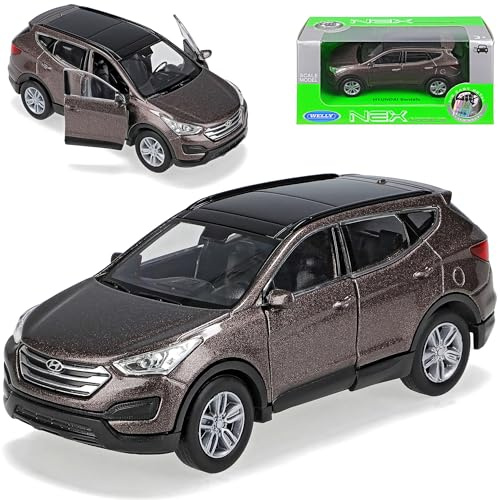 Welly Hyundai Santa Fe Braun Grau Typ DM 3. Generation Ab 2012 ca 1/43 1/36-1/46 Modell Auto mit individiuellem Wunschkennzeichen