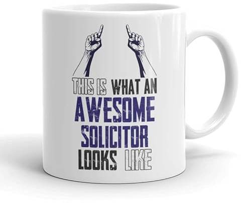 VIROSA Funny Solicitor Mug – “This is What an Awesome Solicitor Looks Like” – Gift for Lawyers – 11oz Coffee Cup for Office
