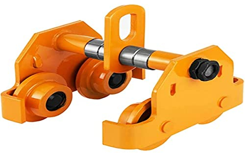 VEVOR Laufkatze 0,5Ton Lastkapazität Handfahrwerk Stahl 21,6 x 19,3 x 14,5 cm, 1100 LBS Rollfahrwerk Krankatze Schubbalkenwagen Manuelle Handkurbel Materialtransportwerkzeug für Industriebereiche
