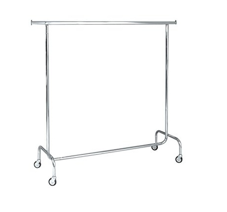 Stender appendiabiti attaccapanni carrello porta abiti x negozi guardaroba cabina armadio casa camera da letto cambio stagione alta portata ruote robuste in ferro cromato (ALTEZZA FISSA 150 cm)