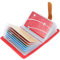 10 Couleurs Porte Cartes de Crédit Femme Homme Cuir - 26 Fentes (Pastèque Rouge)