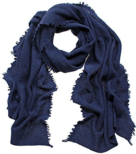 Eagle Products Damen XL Schal/Strickschal/Wollschal/Stola/Strickstola aus 100% Geelong Lammwolle blau