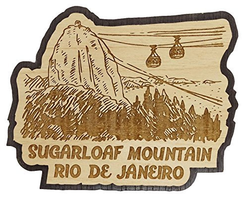Printtoo Geschenk Collectibles Souvenir Holz Zuckerhut Berggravur Kuehlschrankmagnet