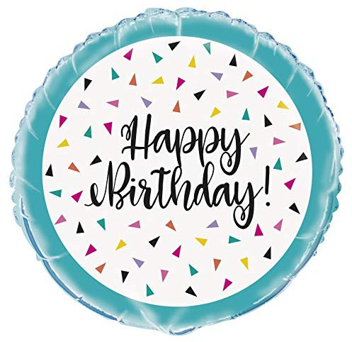 Vibrant Triangle Confetti Round Foil Balloon (548cm) - Perfect for Birthday Parties & Celebrations - 1 Pc