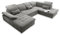 Stella Trading WAYNE Wohnlandschaft in U-Form, Stoffbezug Schlamm - Ausziehbares Sofa mit Schlaffunktion & Bettkasten - 340 x 81 (104) x 188 (240) cm (B/H/T)