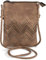 styleBREAKER Damen Mini Bag Umhängetasche mit Zick-Zack Cutout und Nieten, Schultertasche, Handtasche, Tasche 02012211, Farbe:Braun