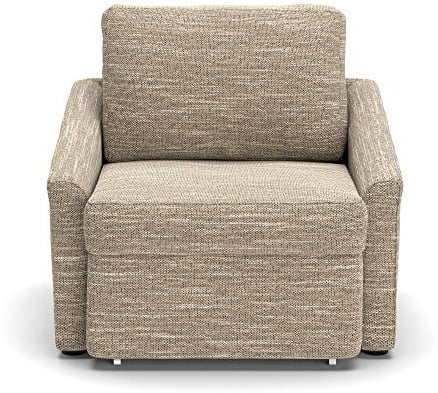 DOMO. collection Sessel Relax, Dauerschläfer, Boxspring Sofa mit Schlaffunktion, Schlafsessel, Gästebett, Schlafsofa 108 x 96 x 86 cm (BxTxH), beige-braun