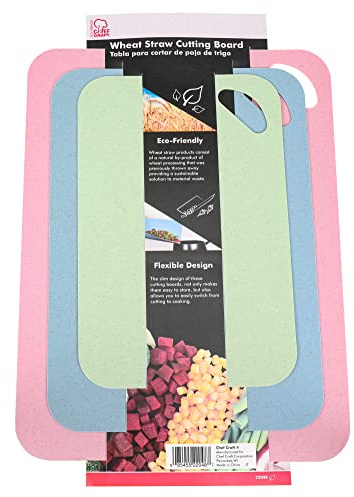 Chef Craft 22048 Eco Wheat Straw Cutting Board, Assorted