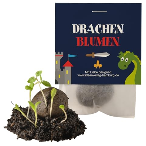 Ideenverlag HAMBURG 10x Drachen/Ritter Samenbomben Kindergeburtstag Ritter Mitgebsel Rittergeburtstag Geschenke Samenbomben Mitgebsel Saatbomben Kinder Kleinigkeit