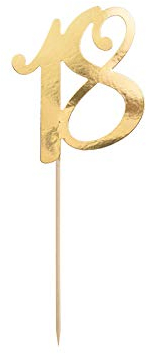 Cake Topper Kuchen Dekorieren Torten Deko Hochzeit Geburtstag (Zahl 18 gold)