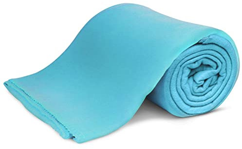 KiGATEX Polar-Fleecedecke – 130 x 160 cm – Oeko-TEX Standard 100 Zertifiziert – Kuschelige Fleece-Decke für innen & außen – Pflegeleicht als Sofa-, Sommer-, Hunde- oder Tagesdecke – Aqua